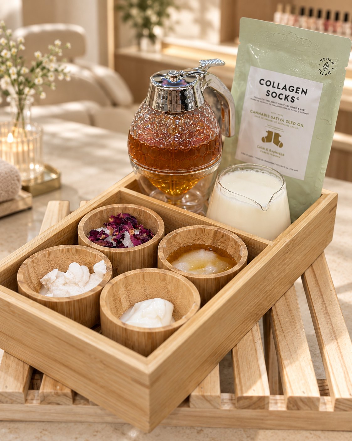 Milk and Honey pedicure tray at Elite Nails